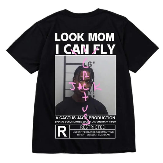 HAVRI Cactus Jack T-shirt High Quality Cotton Men Women LOOK MOM I CAN FLY Tee ASTROWORLD Hip Hop Short Sleeve Tshirts Tops